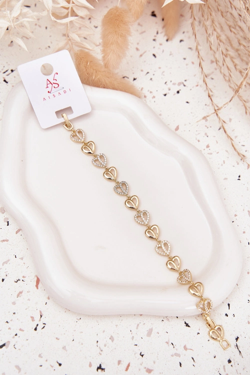 Bransoletka Ze Stali Chirurgicznej Z Cyrkoniami Złota