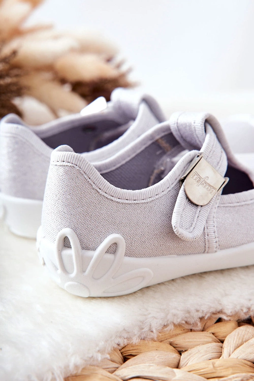 Papcie Baleriny Befado Błyszczące 115X001 Srebrne