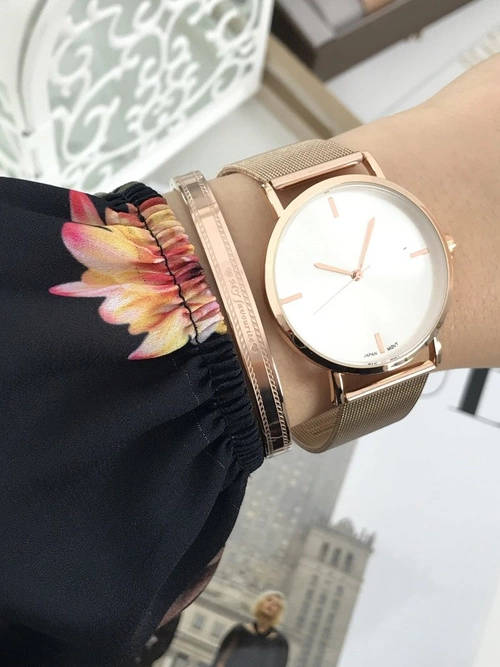 Damski Zegarek Michael John Lyssa Złota Bransoleta / Srebrna Tarcza