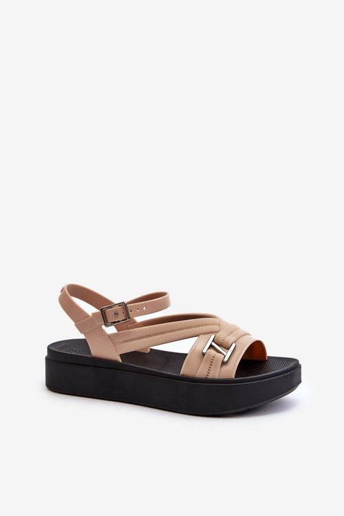 Pachnące Sandały Damskie Na Platformie ZAXY LL285063 Beżowe