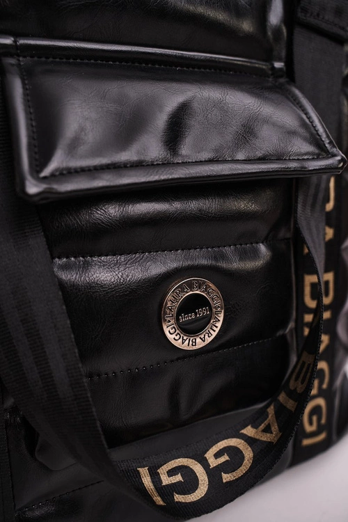 Duża Torba Shopper Z Kieszenią LAURA BIAGGI Czarna