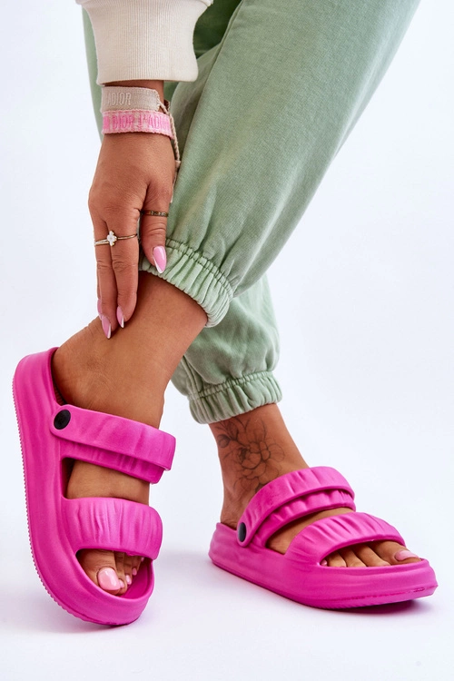 Piankowe Klapki Sandałki Fuksja Lirell