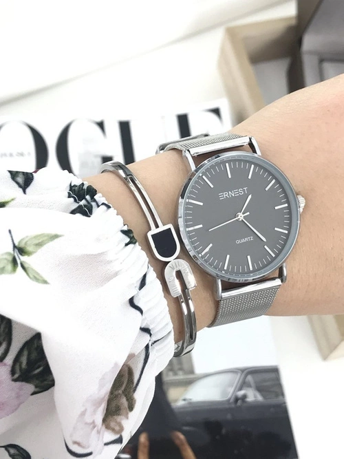 Damski Zegarek Ernest Lena Srebrny