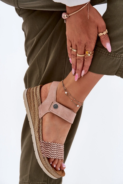 Sandały Damskie Na Koturnie Inblu RV000014 Różowe