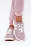 Sneakersy Damskie Z Eko Zamszu Fioletowe Marinils