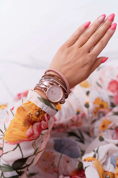 Damski Zegarek Michael John Owijany Na Magnes Różowy Lanell