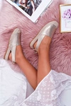 Espadryle Damskie Złote Kontres