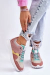 Damskie Sneakersy Big Star LL274422 Różowo-Beżowe
