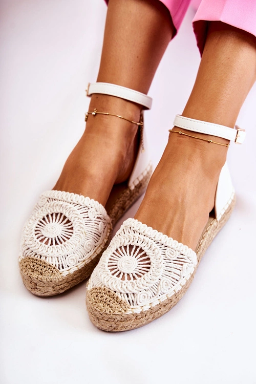 Damskie Sandałki Espadryle Ażurowe Białe Murillo