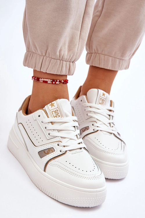 Damskie Wygodne Skórzane Sneakersy Białe Bowen