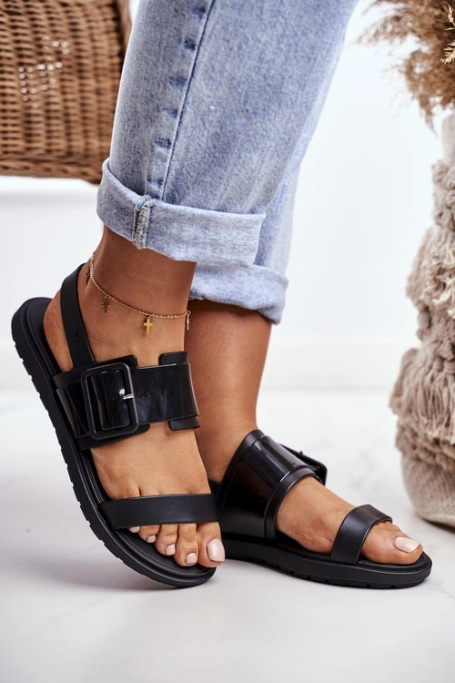 Damskie Sandały Pachnące Gumowe ZAXY Czarne DD285051