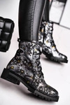 Botki Damskie Skórzane Trzewiki Maciejka Kwiaty 04869-38
