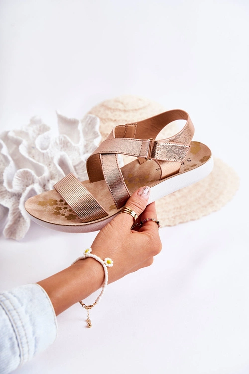 Dziecięce Sandały Na Rzep Różowe Złoto Alise