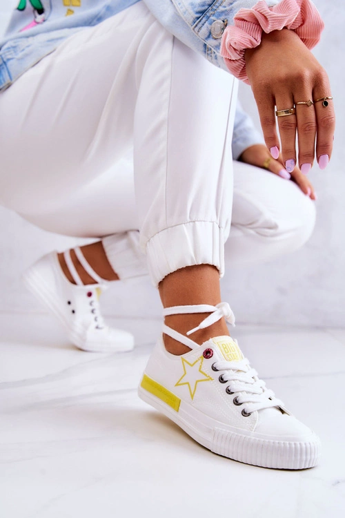Damskie Niskie Trampki BIG STAR JJ274384 Białe