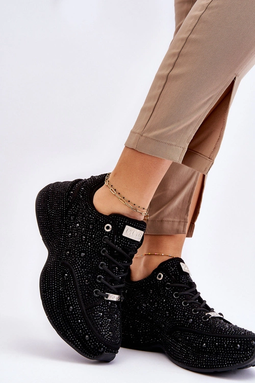 Damskie Sneakersy Na Platformie GOE JJ2N4058 Czarne