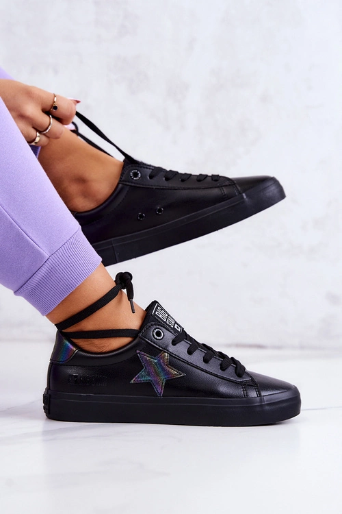 Skórzane Tenisówki Gwiazda Big Star JJ274243 Czarne