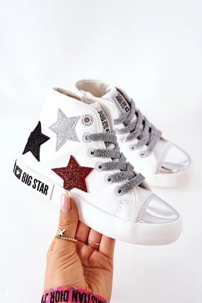 Dziecięce Wysokie Trampki Z Suwakiem BIG STAR II374029 Białe