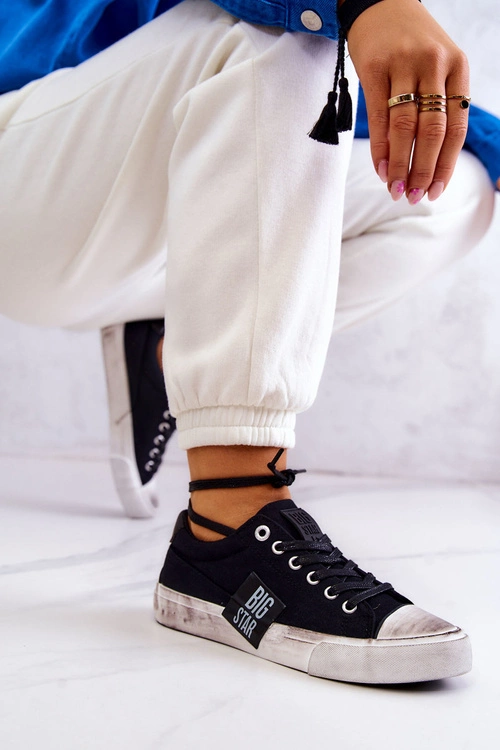 Damskie Tenisówki Trampki BIG STAR JJ274354 Czarno-Białe