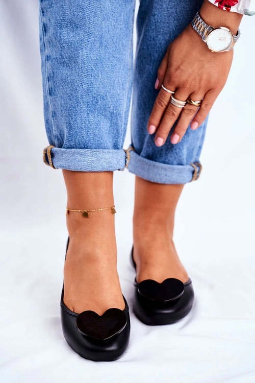 Damskie Baleriny Pachnące Gumowe ZAXY Czarne FF285050