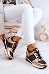 Sportowe Buty Sneakersy Czarno-Złote Sharon