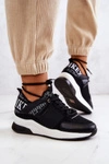 Sportowe Buty Sneakersy Na Koturnie Czarne Lorey