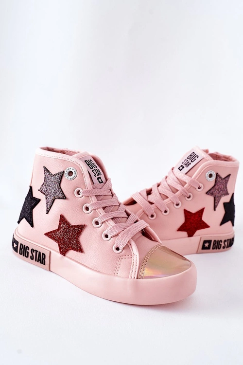 Dziecięce Wysokie Trampki Z Suwakiem BIG STAR II374030 Różowe