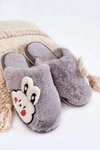 Damskie Futrzane Papcie Z Królikiem Szare Trisha