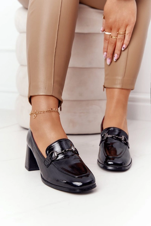 Eleganckie Półbuty Na Obcasie S.Barski Premium A17 Czarne