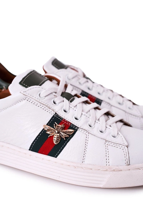 Męskie Skórzane Półbuty Tenisówki BEDNAREK Białe