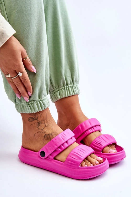 Piankowe Klapki Sandałki Fuksja Lirell