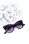 Matowe Okulary Przeciwsłoneczne Cat Eye Czarne Ombre