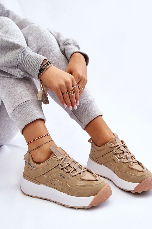 Damskie Buty Sportowe Na Platformie Beżowe Dakari
