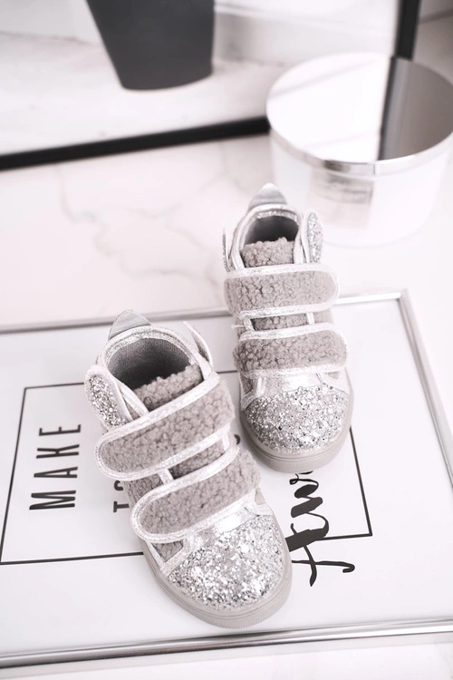 Dziecięce Trampki Ocieplane Wysokie Szare Clifford