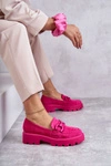 Damskie Zamszowe Półbuty Na Platformie Różowe Gunn