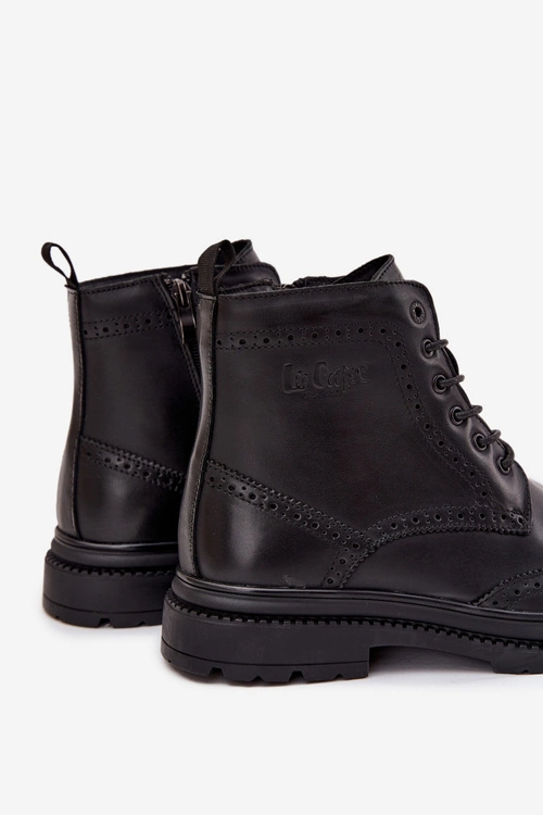 Skórzane Botki Męskie Lee Cooper LCJ-25-33-3961 Czarne
