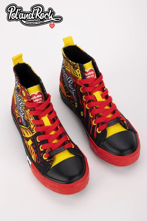 Trampki Pol'and'Rock Festival X Big Star SS174501 Czarno-Czerwone