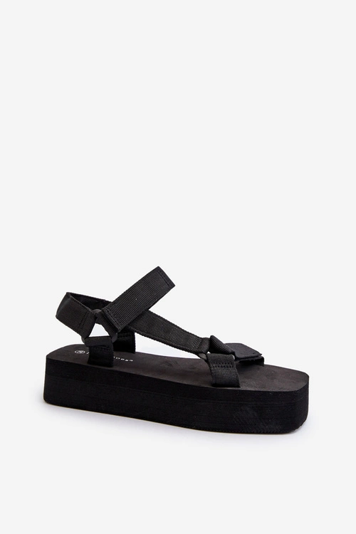 Sandały Damskie Na Platformie Czarne Edireda