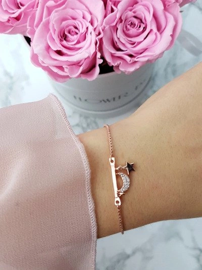 Damska Bransoleta Na Łańcuszku Księżyc Gwiazda Vega