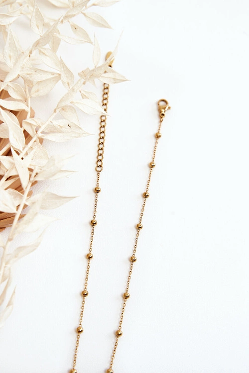 Modny Łańcuszek Z Białymi Kwiatami Złoty