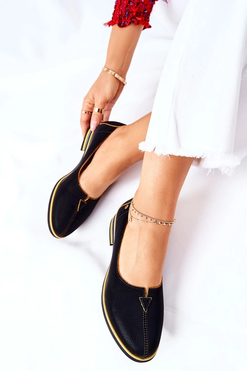 Skórzane Półbuty Maciejka Czarne 05035-07