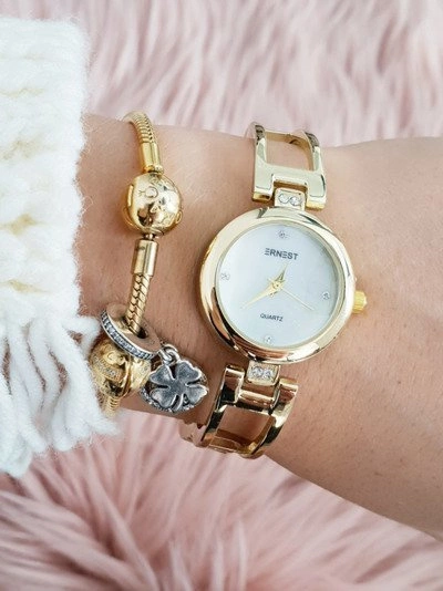 Ernest Złoty Damski Zegarek na Bransolecie Claus