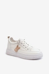 Trampki Buty Sportowe Damskie Na Platformie Z Ozdobą Białe Vinceza 13613