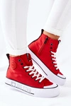 Wysokie Trampki Na Platformie Big Star II274018 Czerwone
