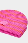 Dziewczęca Zimowa Czapka W Paski 4F 4FJWAW24ACAPF417-55S Fuksja