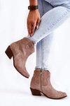 Damskie Botki W Szpic Lewski Shoes 3236 Cappucino