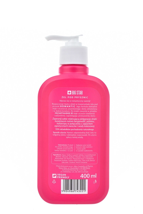 ŻEL POD PRYSZNIC ROMANTIC DAMSKI BIG STAR 400 ML