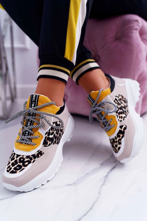 Sportowe Damskie Buty Wysoka Podeszwa Leopard Chillout
