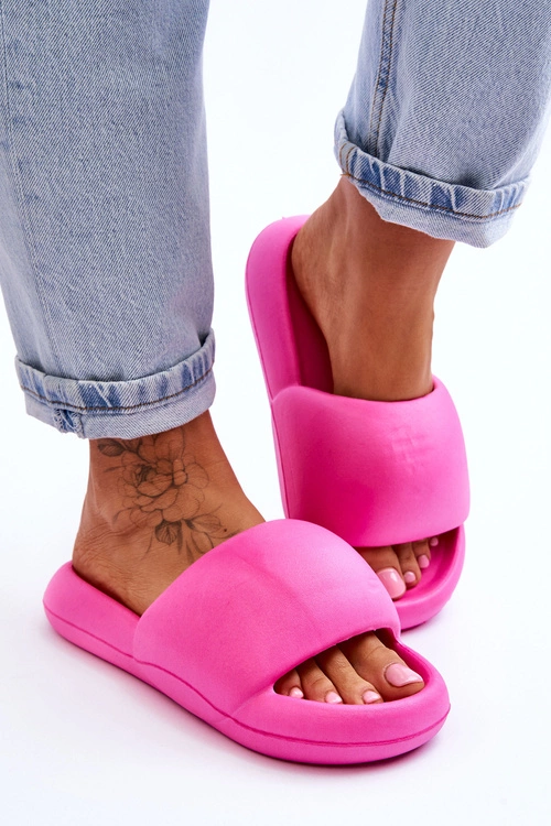 Lekkie Piankowe Damskie Klapki Na Platformie Fuksja Milton