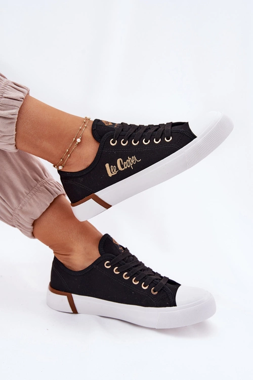 Trampki Materiałowe Damskie Lee Cooper LCW-25-31-3427L Czarne