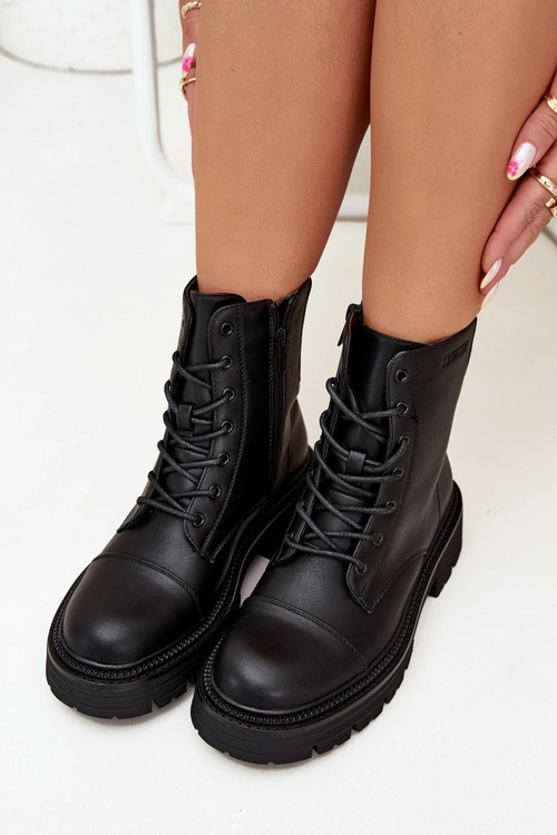 Ocieplane Botki Workery Damskie Big Star OO274140 Czarne